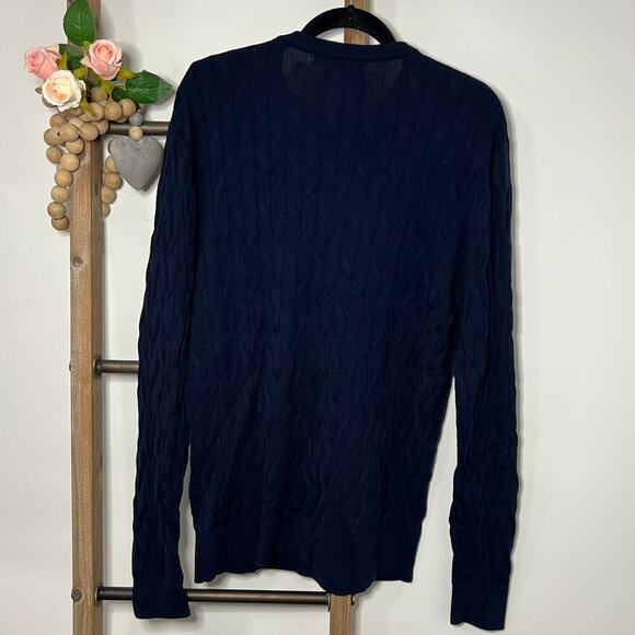Daniel Cremieux‎ Mens Long Sleeve Navy Wool Sweater Size Large - Picture 6 of 7